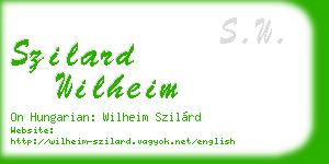 szilard wilheim business card