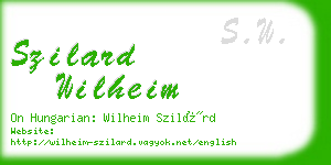 szilard wilheim business card